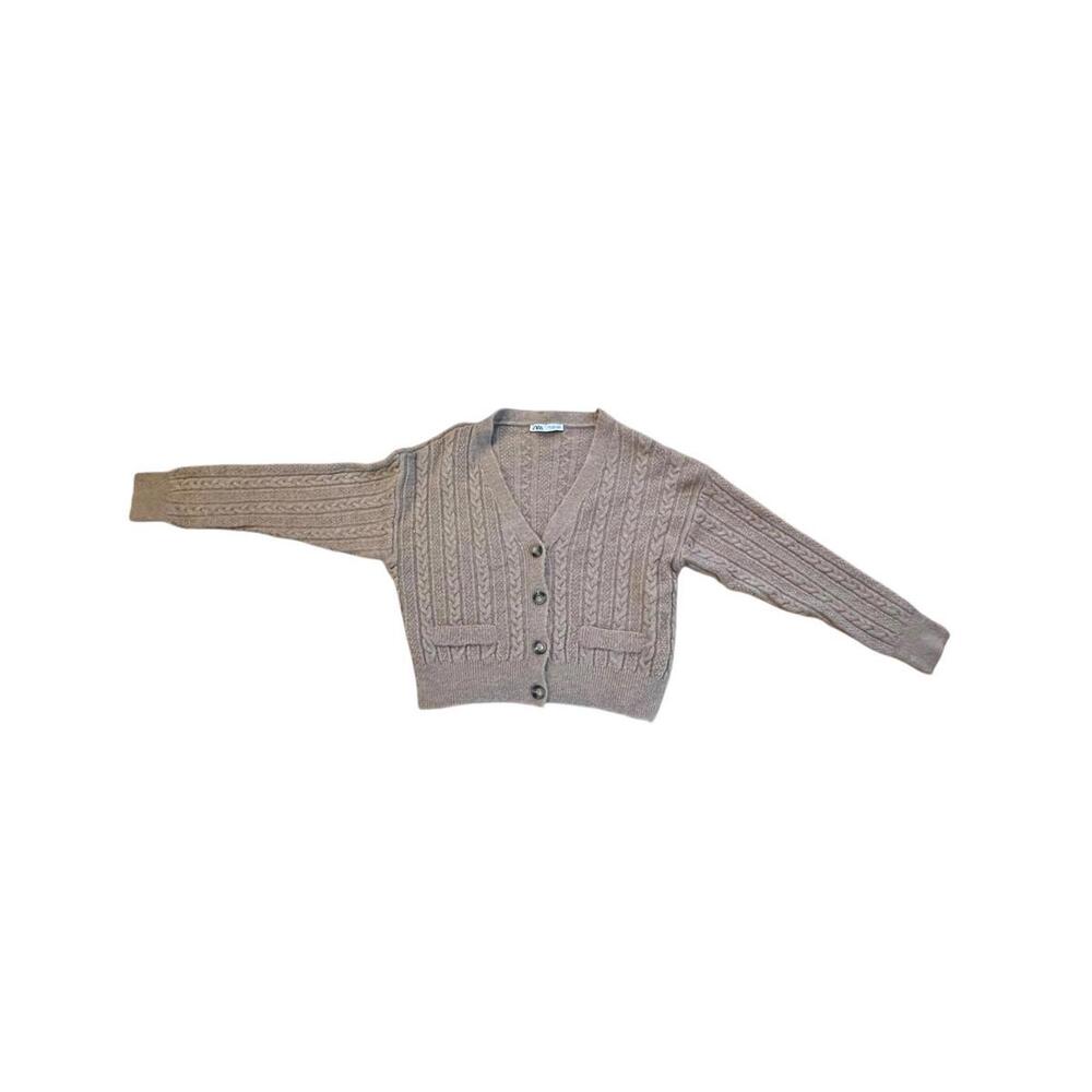 Zara Women's Cardigan S Brown  V-Neck Button Cardigan Camel  SIZE L # 1128 - Picture 14 of 16